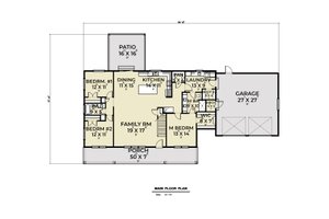 Floor Plan - Main Floor for Country House Plan #1070-140 - 3 bed, 2 bath