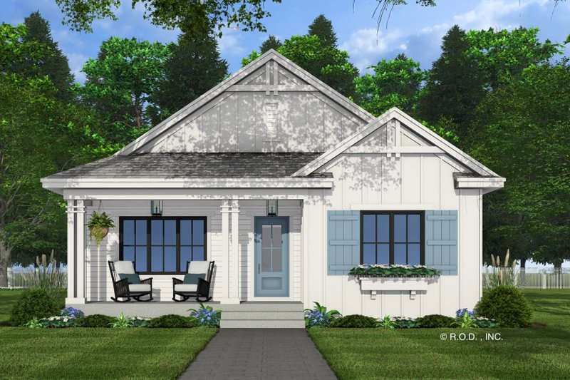 Dream House Plan - Exterior - Front Elevation 4 for Farmhouse House Plan #51-1483 - 2 bed, 2 bath