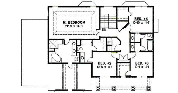 Southern Floor Plan - Upper Floor Plan #67-837