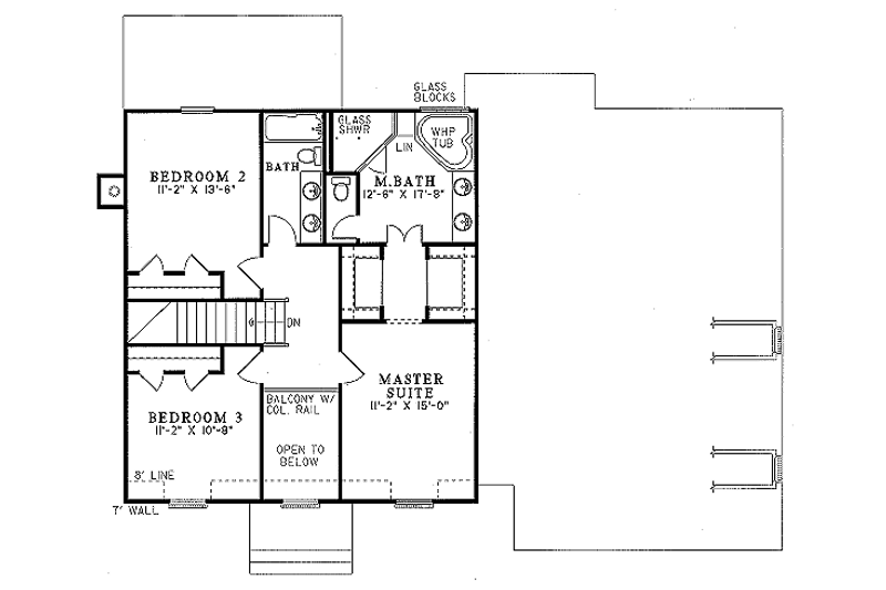 Home Plan - Floor Plan - Upper Floor for European House Plan #17-276 - 3 bed, 2.5 bath