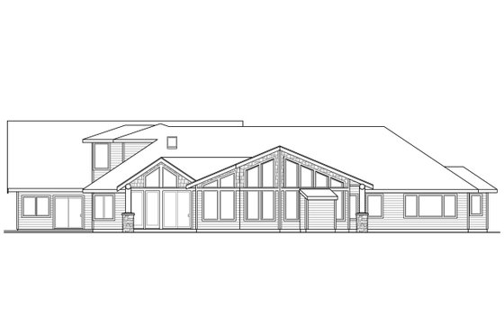 Exterior - Rear Elevation for Craftsman House Plan #124-621 - 4 bed, 4.5 bath
