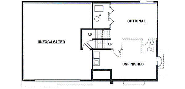 Traditional Floor Plan - Lower Floor Plan #67-634