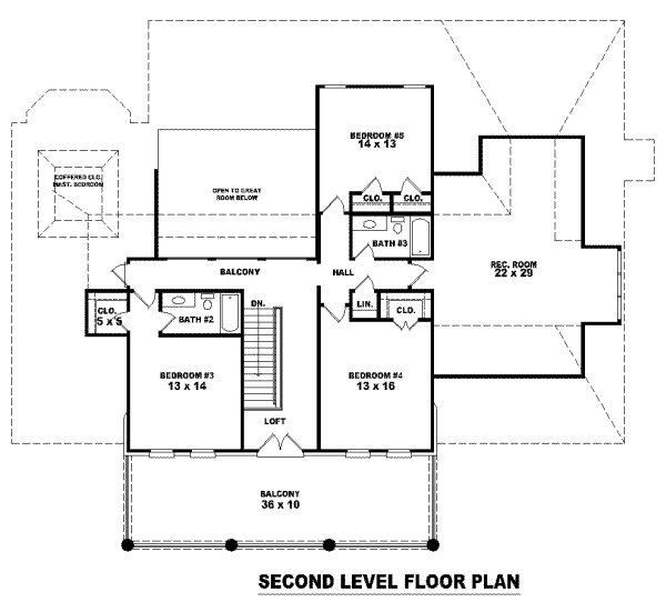 Southern Floor Plan - Upper Floor Plan #81-1287