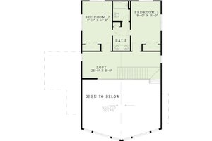 Floor Plan - Upper Floor for Cabin House Plan #17-248 - 3 bed, 2.5 bath