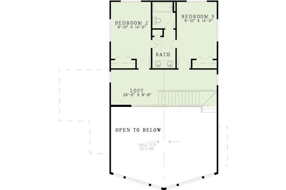 Floor Plan - Upper Floor for Cabin House Plan #17-248 - 3 bed, 2.5 bath
