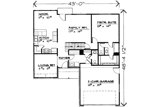 Floor Plan - Main Floor for Traditional House Plan #308-118 - 5 bed, 3.5 bath
