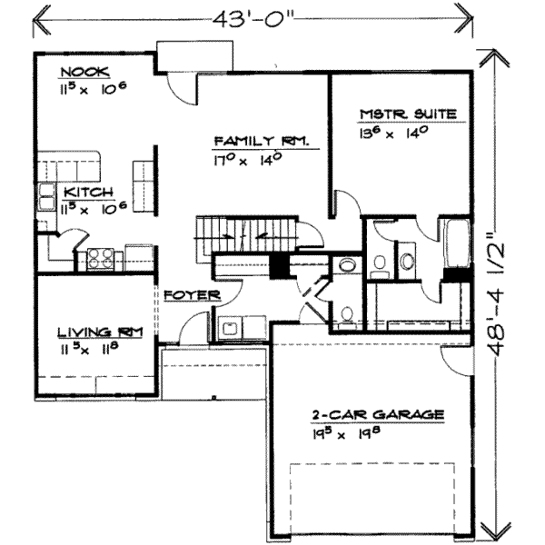 Traditional Floor Plan - Main Floor Plan #308-118