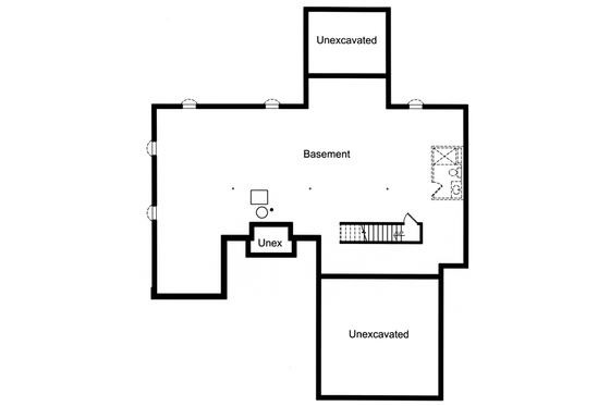 Floor Plan - Lower Floor for Traditional House Plan #46-467 - 4 bed, 2.5 bath