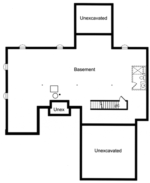 Home Plan - Traditional Floor Plan - Lower Floor Plan #46-467