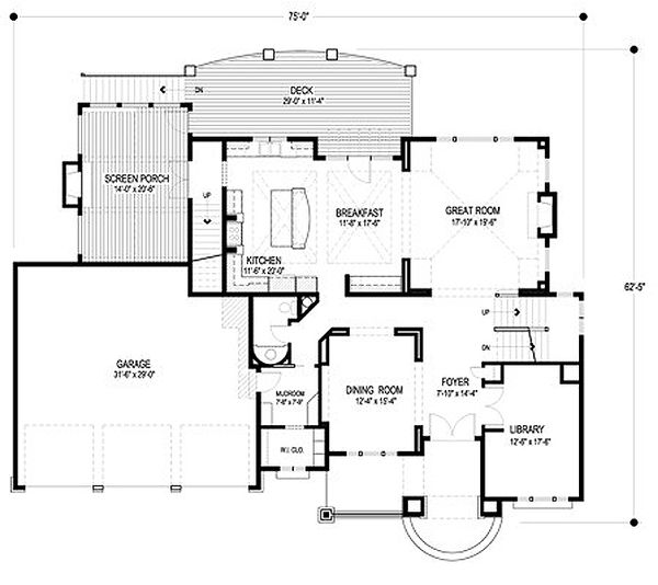 Home Plan - Traditional Floor Plan - Main Floor Plan #56-603