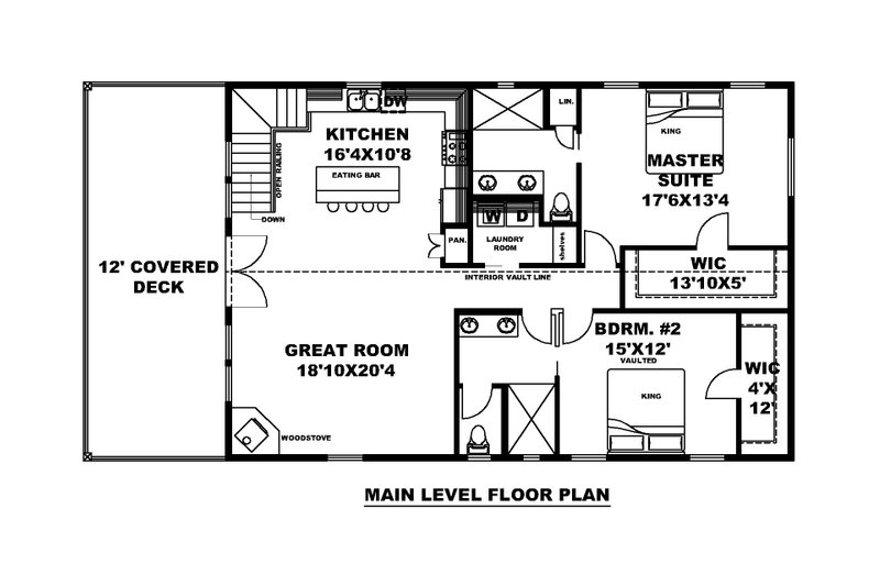 House Design - Floor Plan - Main Floor for Farmhouse House Plan #117-967 - 3 bed, 3.5 bath