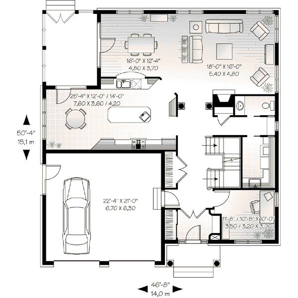 House Plan Design - European Floor Plan - Main Floor Plan #23-546