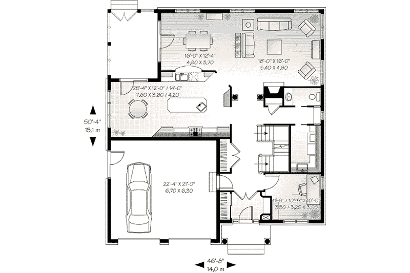 Dream House Plan - Floor Plan - Main Floor for European House Plan #23-546 - 4 bed, 2.5 bath