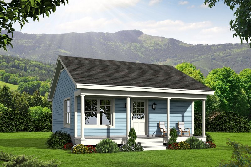 Traditional Style House Plan - 1 Beds 1 Baths 561 Sq/Ft Plan #932-101