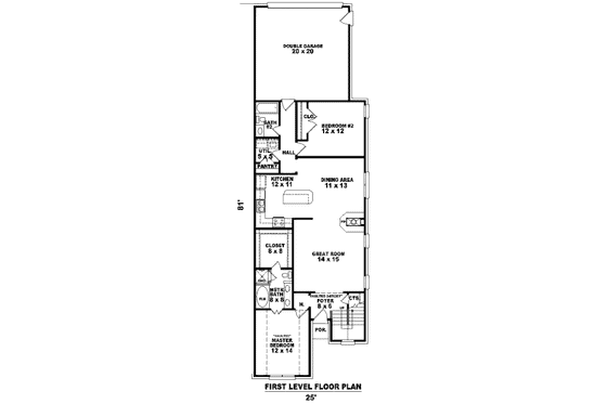 Floor Plan - Main Floor for Traditional House Plan #81-13637 - 3 bed, 3 bath