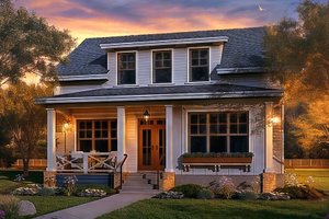 House Blueprint - Farmhouse Exterior - Front Elevation Plan #51-1452