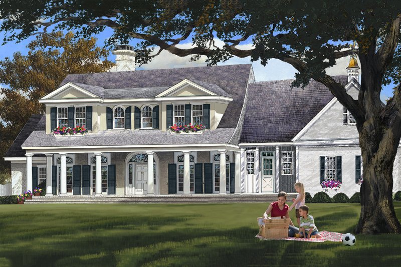 Home Plan - Colonial style home, elevation