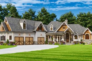 Exterior - Front Elevation for Craftsman House Plan #54-697 - 4 bed, 4.5 bath