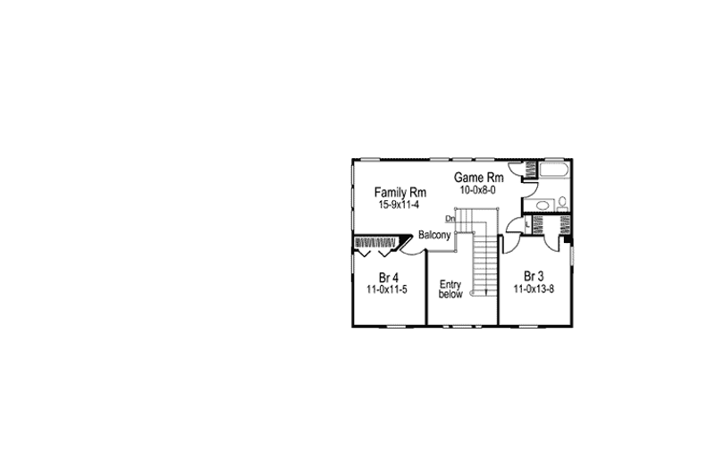 Architectural House Design - Floor Plan - Upper Floor for Farmhouse House Plan #57-352 - 3 bed, 2.5 bath