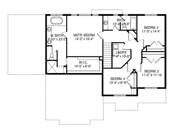 House Design - Traditional Floor Plan - Upper Floor Plan #920-100