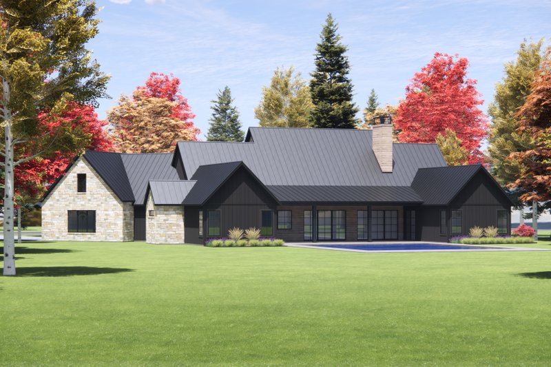 House Design - Exterior - Rear Elevation for Farmhouse House Plan #1096-23 - 4 bed, 4.5 bath
