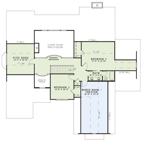 Home Plan - Traditional Floor Plan - Upper Floor Plan #17-3269