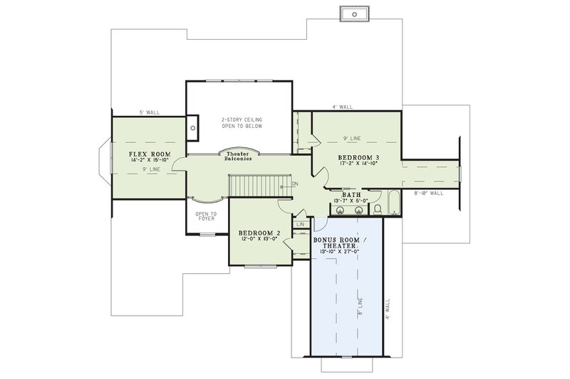Home Plan - Floor Plan - Upper Floor for Traditional House Plan #17-3269 - 4 bed, 3 bath