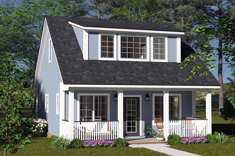 House Blueprint - Cottage Exterior - Front Elevation Plan #513-2389