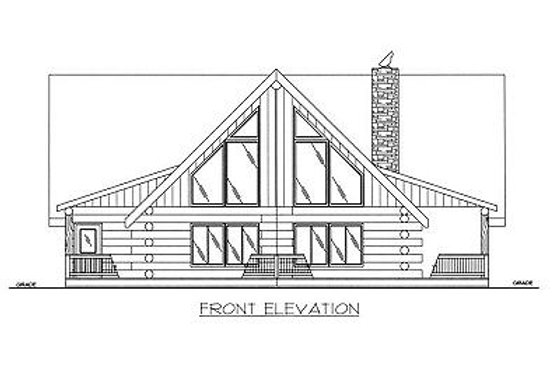 Exterior - Other Elevation for Log House Plan #117-503 - 3 bed, 2 bath