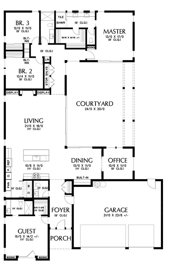 House Blueprint - Prairie Floor Plan - Main Floor Plan #48-1085