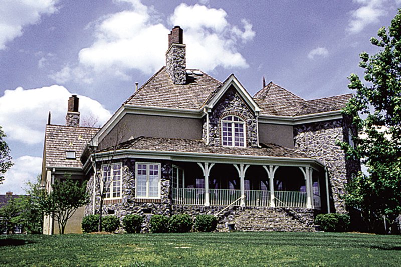 Architectural House Design - Exterior - Rear Elevation for European House Plan #453-36 - 3 bed, 3.5 bath
