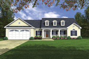 Southern Exterior - Front Elevation Plan #21-208
