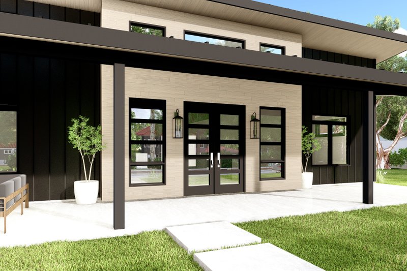 House Design - Exterior - Covered Porch for Contemporary House Plan #1064-290 - 3 bed, 2 bath