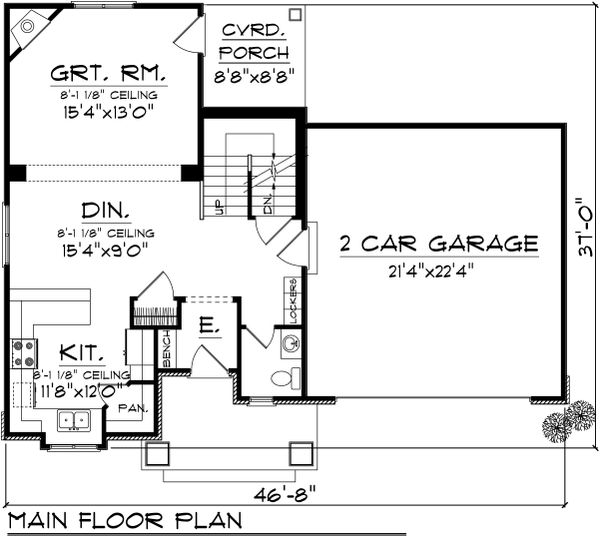 Traditional Floor Plan - Main Floor Plan #70-1068