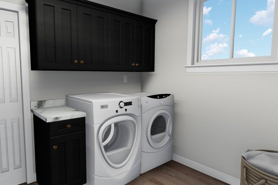 Interior - Laundry for Ranch House Plan #1060-40 - 2 bed, 2 bath