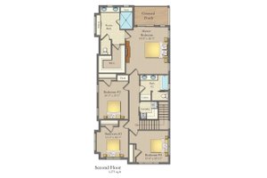 Floor Plan - Upper Floor for Craftsman House Plan #1057-11 - 4 bed, 2.5 bath