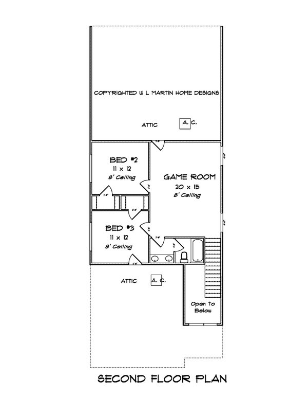 House Blueprint - Traditional Floor Plan - Upper Floor Plan #513-2205