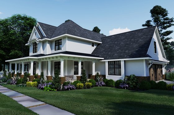 Exterior - Front Elevation 4 for Farmhouse House Plan #120-261 - 3 bed, 2.5 bath