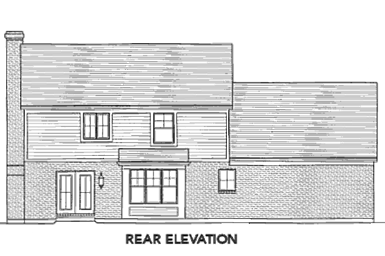 Exterior - Rear Elevation for Traditional House Plan #46-457 - 4 bed, 2.5 bath