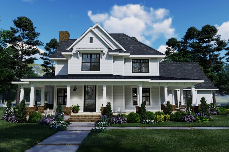 House Blueprint - Farmhouse Exterior - Front Elevation Plan #120-261