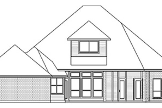 Exterior - Rear Elevation for European House Plan #84-253 - 3 bed, 3 bath