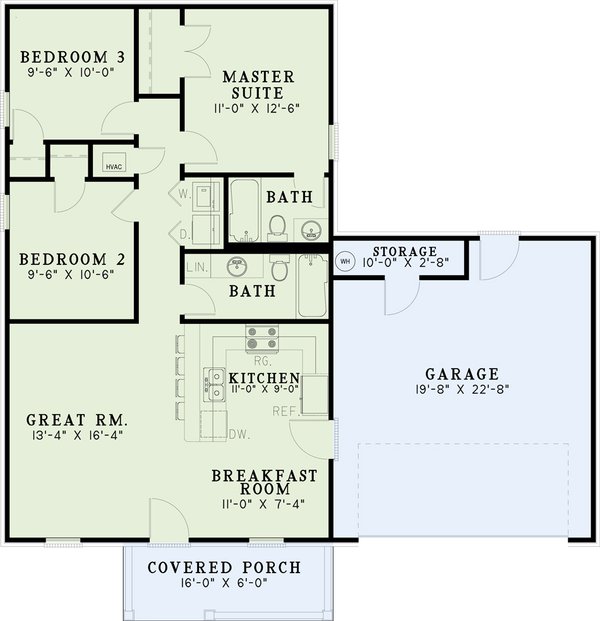 House Blueprint - Southern Floor Plan - Main Floor Plan #17-537