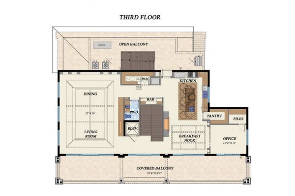 Beach Floor Plan - Upper Floor Plan #548-12