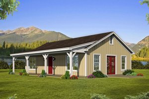 Ranch Exterior - Front Elevation Plan #932-972