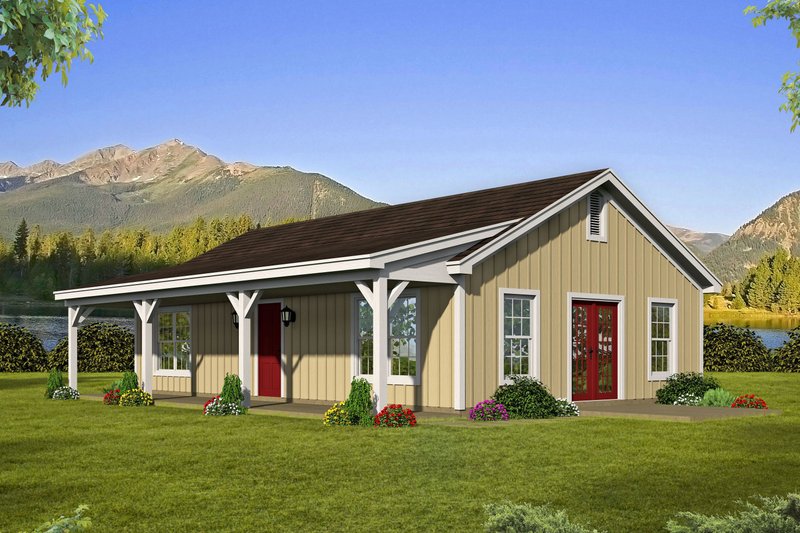 Architectural House Design - Ranch Exterior - Front Elevation Plan #932-972