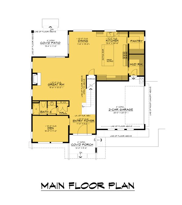 House Blueprint - Contemporary Floor Plan - Main Floor Plan #1066-209