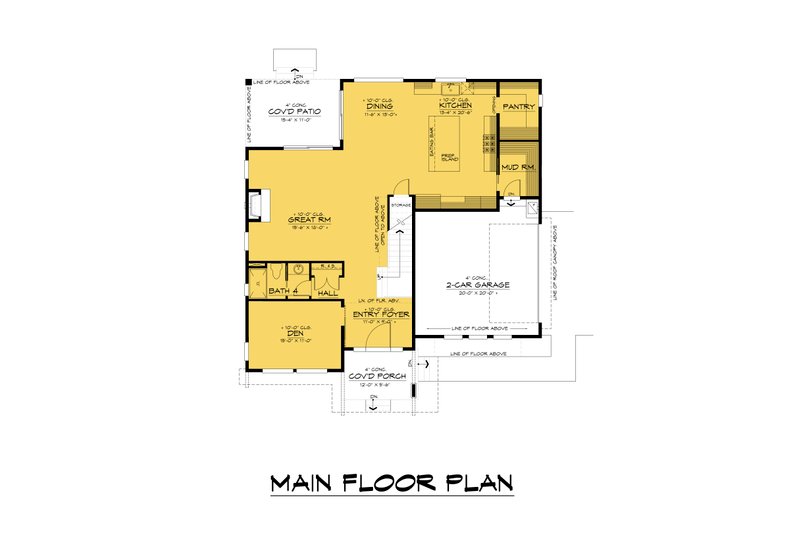 Architectural House Design - Floor Plan - Main Floor for Contemporary House Plan #1066-209 - 4 bed, 4 bath