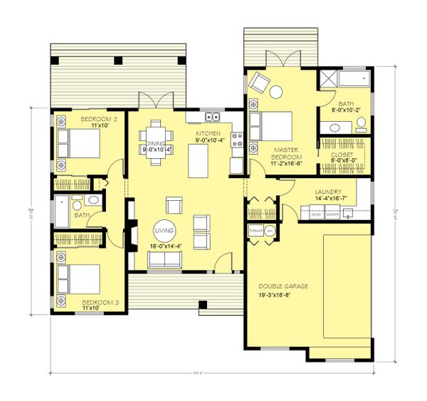 House Blueprint - Simple Country Home Floor Plan