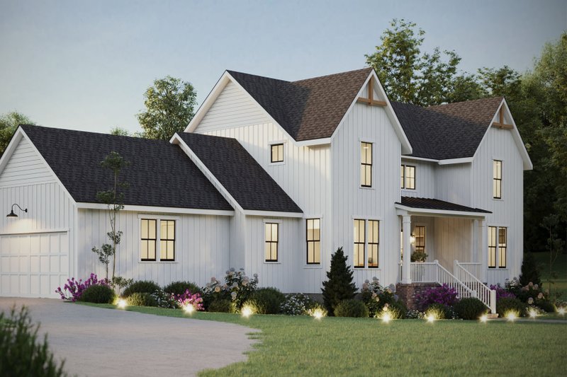 House Blueprint - Exterior - Front Elevation 3 for Farmhouse House Plan #461-118 - 5 bed, 3.5 bath