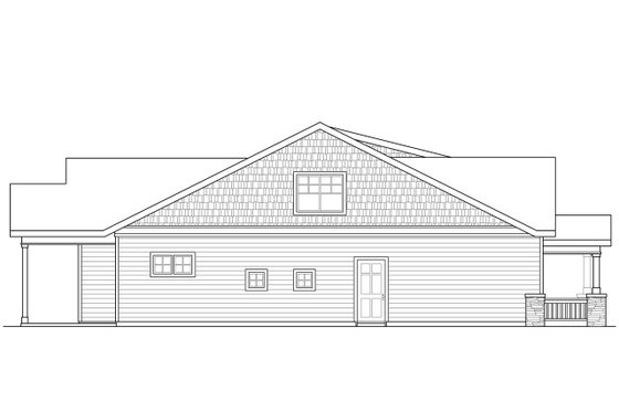 Exterior - Other Elevation for Bungalow House Plan #124-1028 - 3 bed, 2.5 bath